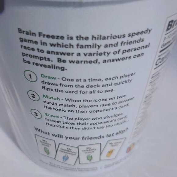 BRAIN FREEZE PARTY GAME: SPEAK-BEFORE-YOU-THINK FAMILY CARD FUN!! - Picture 8 of 11